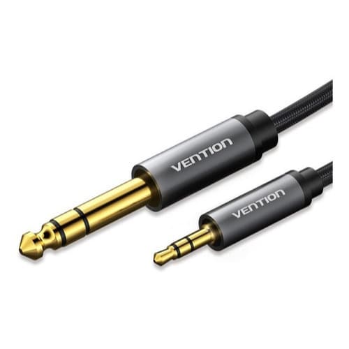 Vention - Cabo Audio P10 6.5mm X P2 3.5 Blindado para Caixa de som Guitarra Amplificador TRS Estéreo
