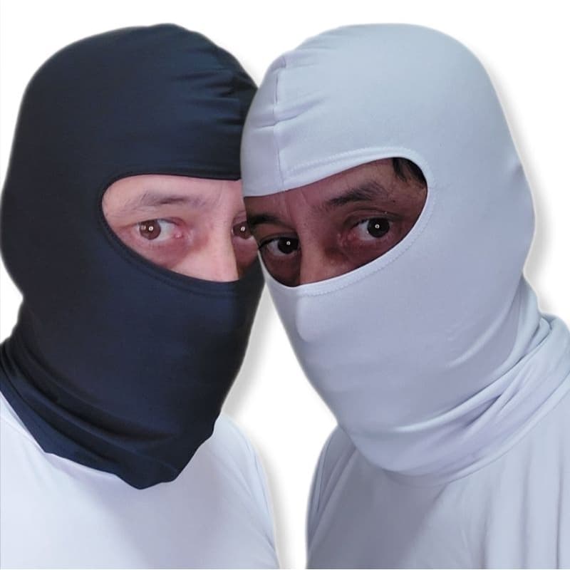 Balaclava Branca e Preta touca  ninja