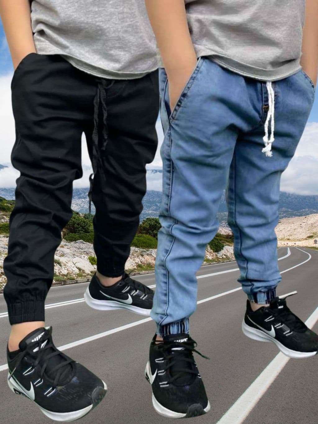 Calças Jogger Bebê Infantil Juvenil Calça de criança jeans apertada da moda 2 ao 16 preço de fábrica vendas diretas