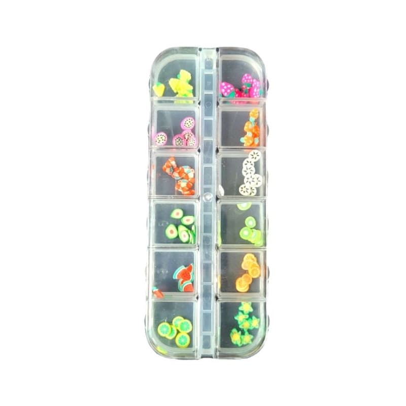 Estojo Frutas 3d Decoração De Unha Pedraria Encapsulamento