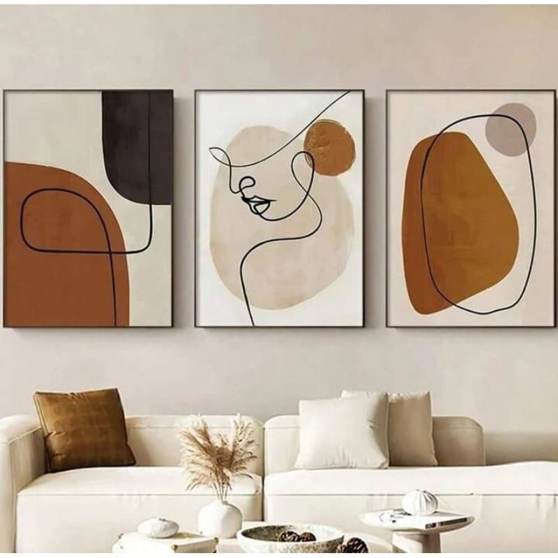 Quadro Decorativo Mulher Minimalista Formas Linhas Moderno