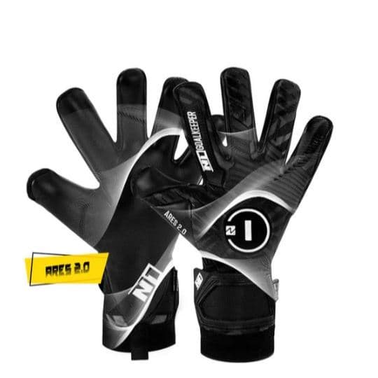 Luva de Goleiro Profissional N1 Ares Black 2.0 + Meia Antiderrapante - Envio Mesmo DIA