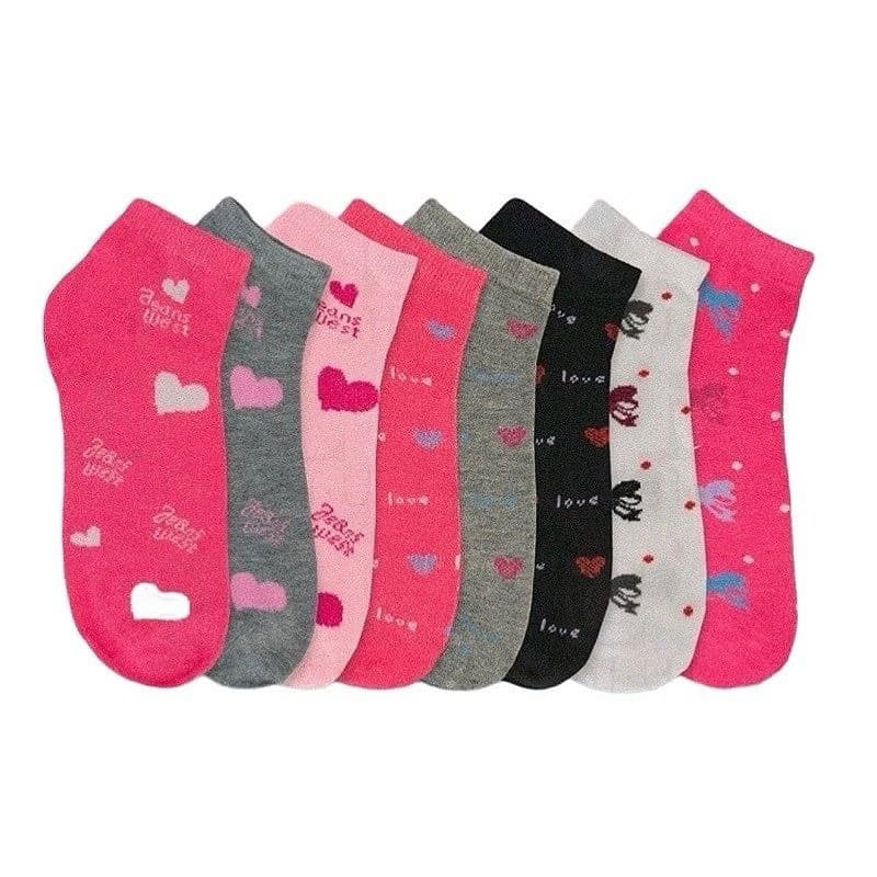 Kit 12 Pares Meias Feminina Soquete Colorida Fofas 35 ao 40