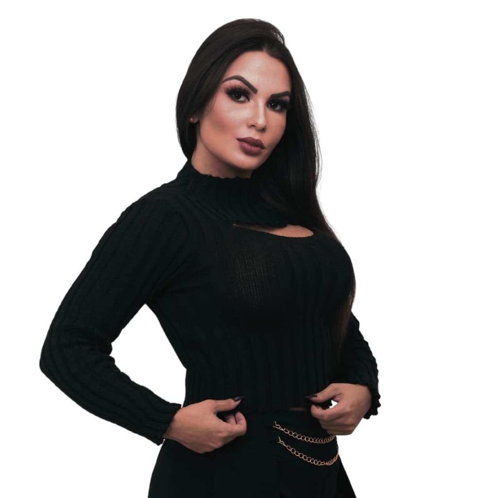 Blusa feminina trico inverno