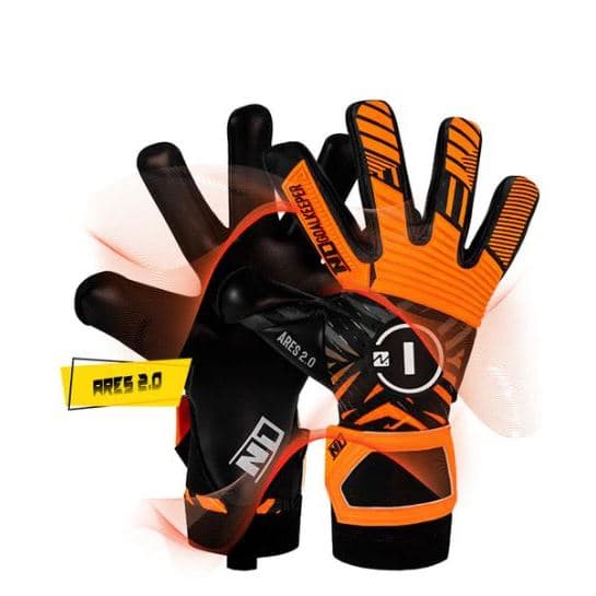 Luva de Goleiro Profissional N1 Ares Orange 2.0 + Meia Antiderrapante - Envio Mesmo DIA