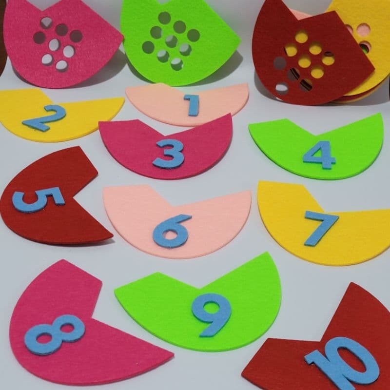 Matemática contagem recurso em feltro