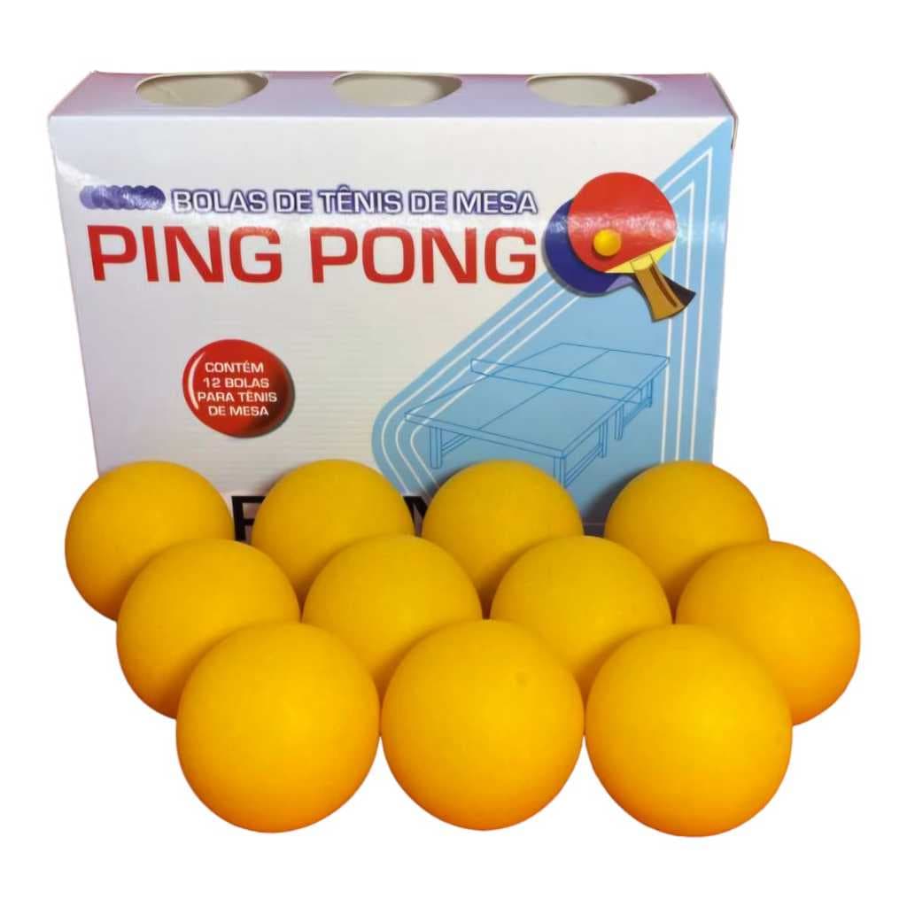 Caixa Com 12 Unidades Bolas / Bolinhas De Ping Pong Laranjas - Tênis de Mesa