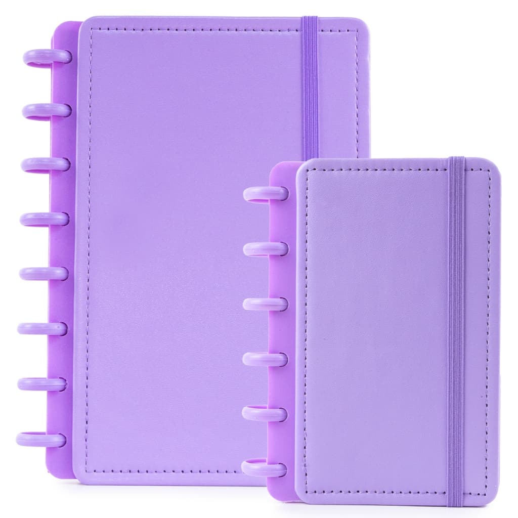 Kit Caderno De Discos Inteligente A5 A6 Capa Dura Original Caderneta Disco Diário Feminino Neon 2 Unidades