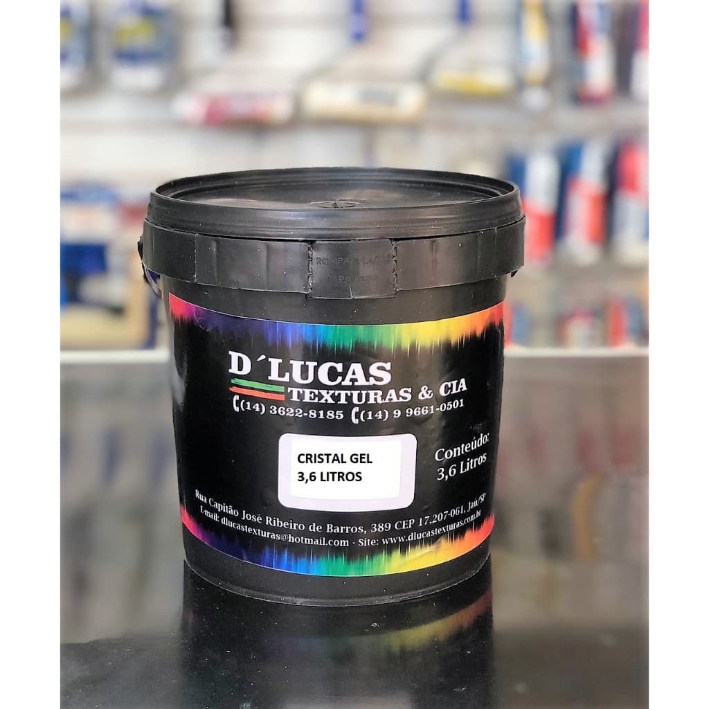 Kit Cristal Gel - Verniz Base de Água com Glitter - Brilho e Acabamento - Novidade no Mercado 3,6 L c Rolo Pintura 23 cm