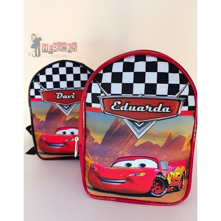 10 Mochilinha Aniversario Nylon Lembrancinhas Festa personalizadas, carros, macqueen, relâmpago