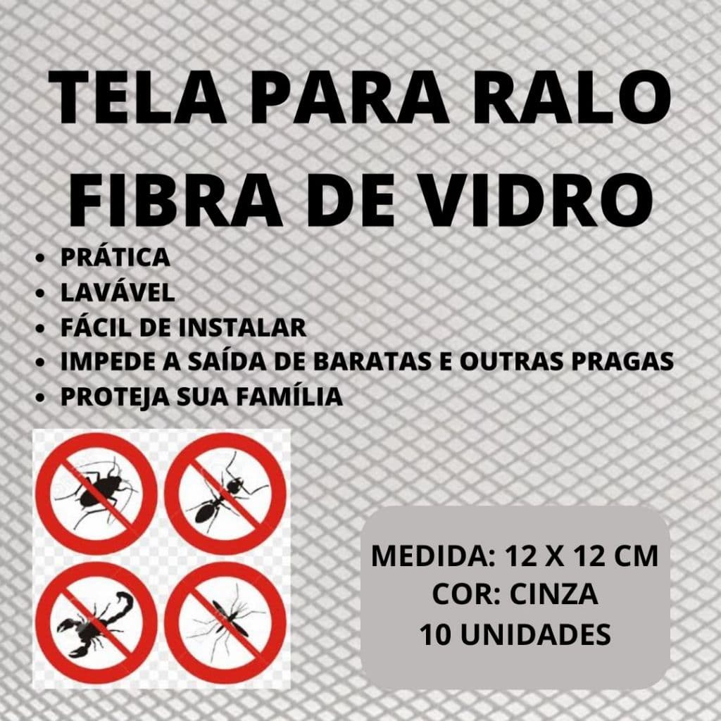 Tela Para Ralo 12x12 Cm Fibra De Vidro 10 unidades
