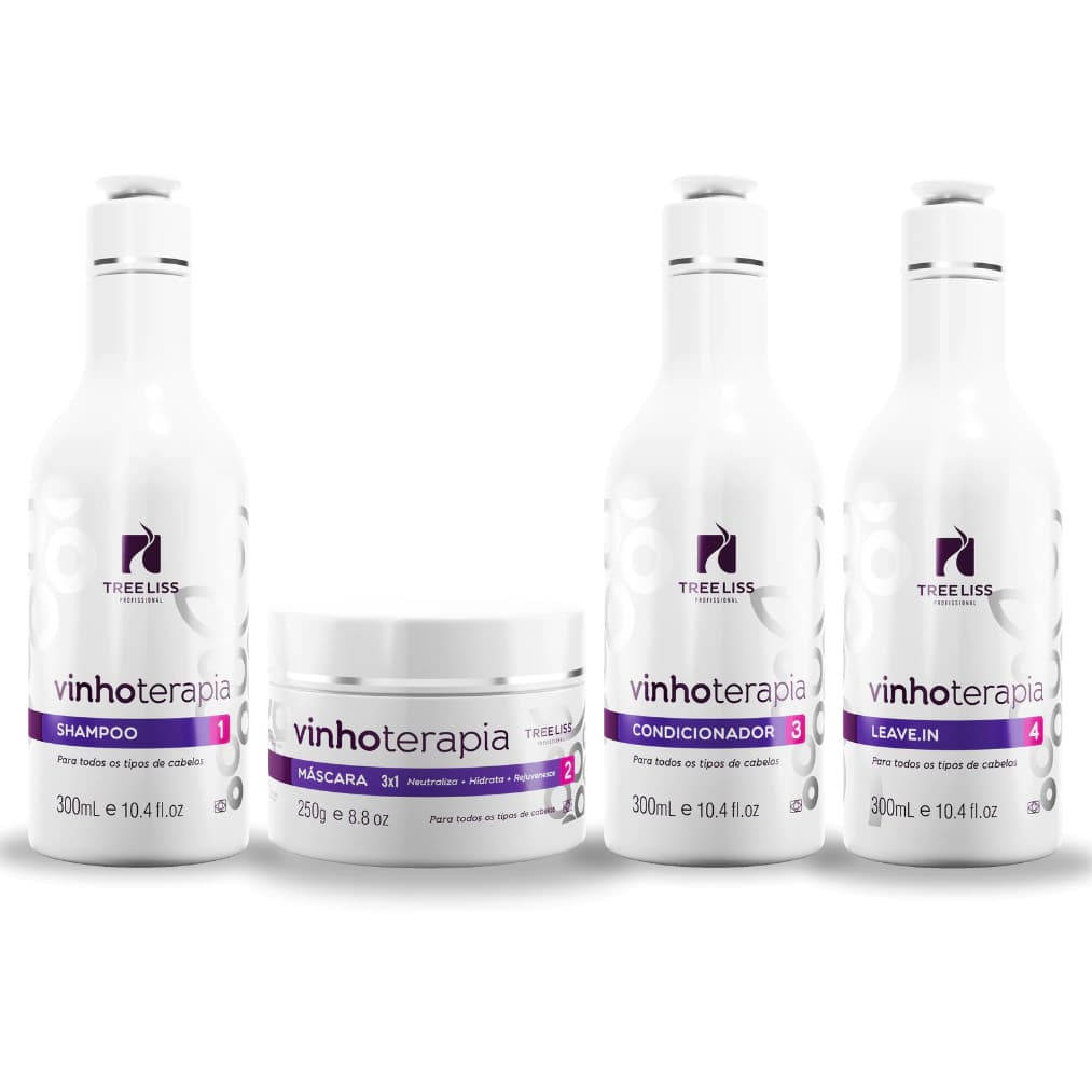 TRATAMENTO SELF CARE VINHOTERAPIA KIT 4 ITENS SHAMPOO+CONDICIONADOR + LEAVE-IN + MÁSCARA 250 GR