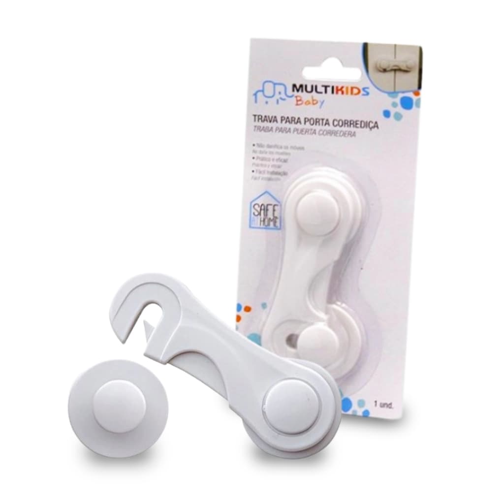 Trava Para Gaveta Porta Armário Segurança Bebê Branco MultiKids