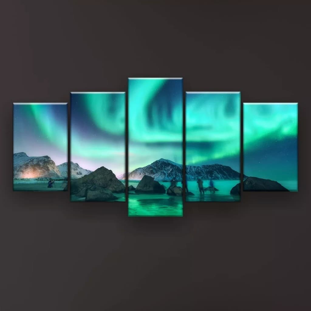 Quadro Decorativo Aurora Boreal Verde