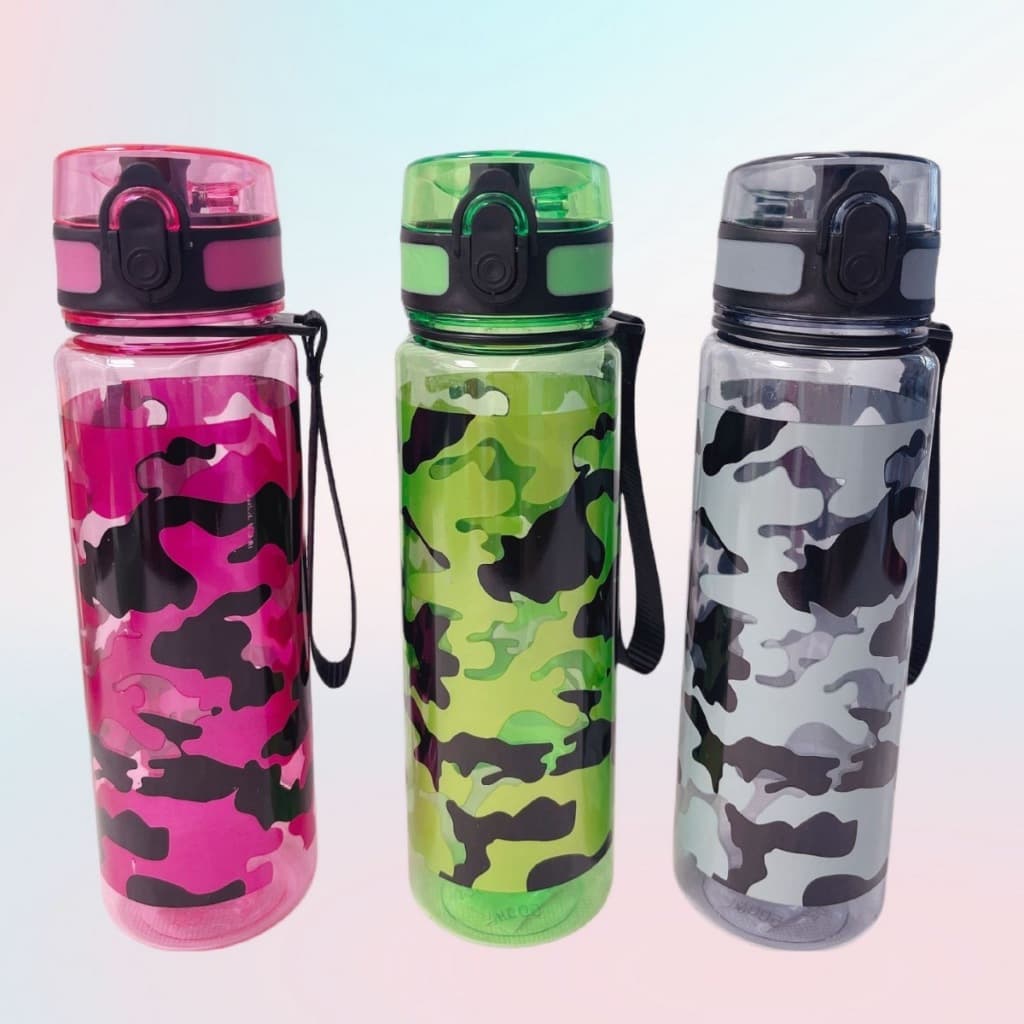 Garrafa De Água De 600ml Academia Suplemento Squeeze Slim