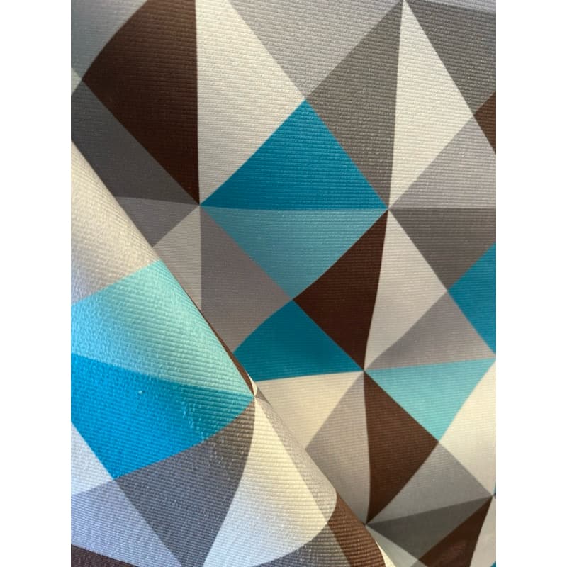 Tecido Almofadas Sued Veludo Estampado triângulo Azul Estampa Colorida Infantil Tecido Para Almofadas, Fronhas, Cortinas, Poltronas, Cadeiras, medida: 0,50 cm x 1,40 cm