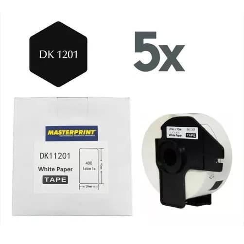 Etiqueta Compatível P/ Uso Em Brother Dk 1201/11201 Ql 800 / 5 Unidades