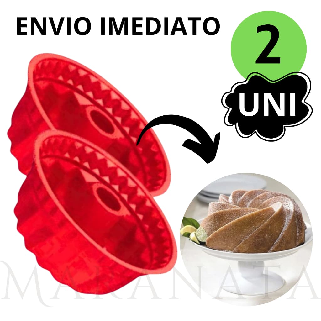 Kit 2 Formas De Silicone Para Pudim Redonda Com Furo no Meio Para Bolo Pudim Manjar Torta Cozinha Culinária
