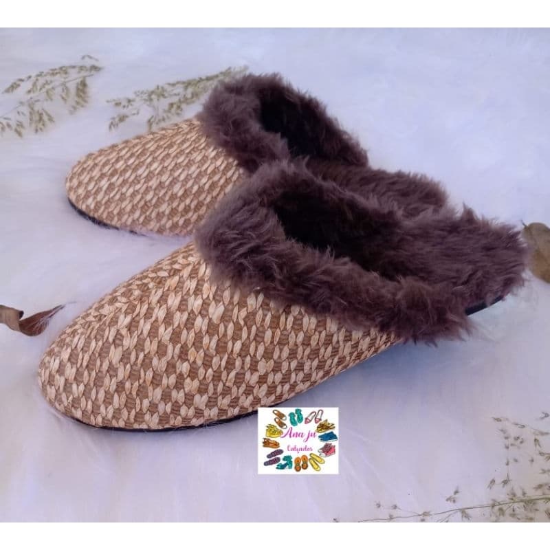 chinelo lã toda forrada pantufas calçados fechado pelo pelego confortavel sola antiderrapantes