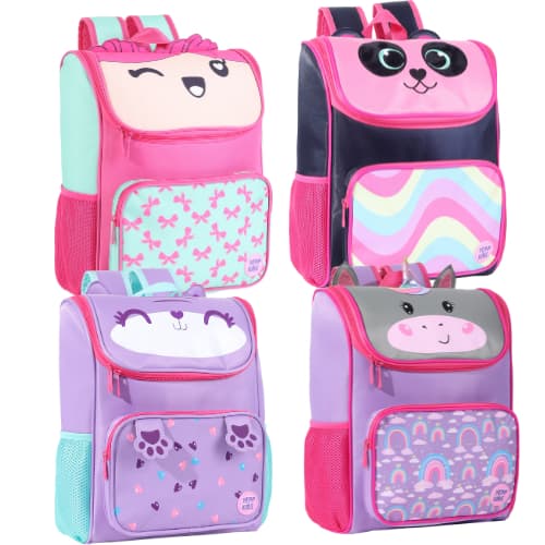 Mochila Infantil Baby animais Reforçada Com 2 Compartimentos Meninas