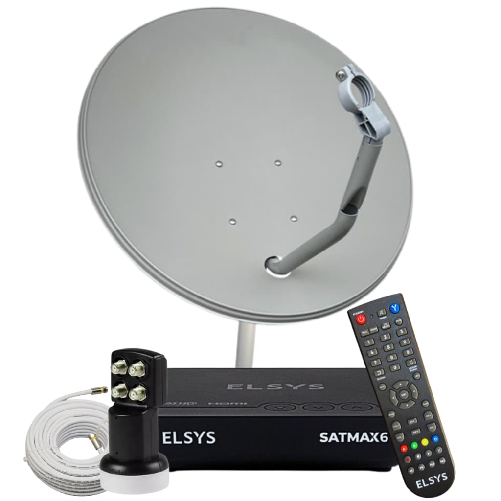 Kit Antena Digital Satmax 6 Elsys + Antena Lnbf Quad Cabo