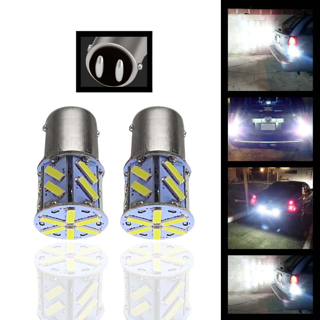 Par Lâmpada Ré Torre 18 Leds 2 Polos 12v  Seta Pisca Freio Lanterna Super Led Luz Branca Direção Ré e Freio super led