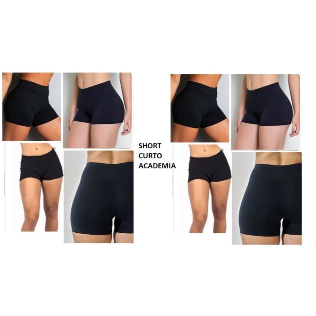 Shorts Feminino Curto Liso Cintura Alta Dia a Dia Academia
