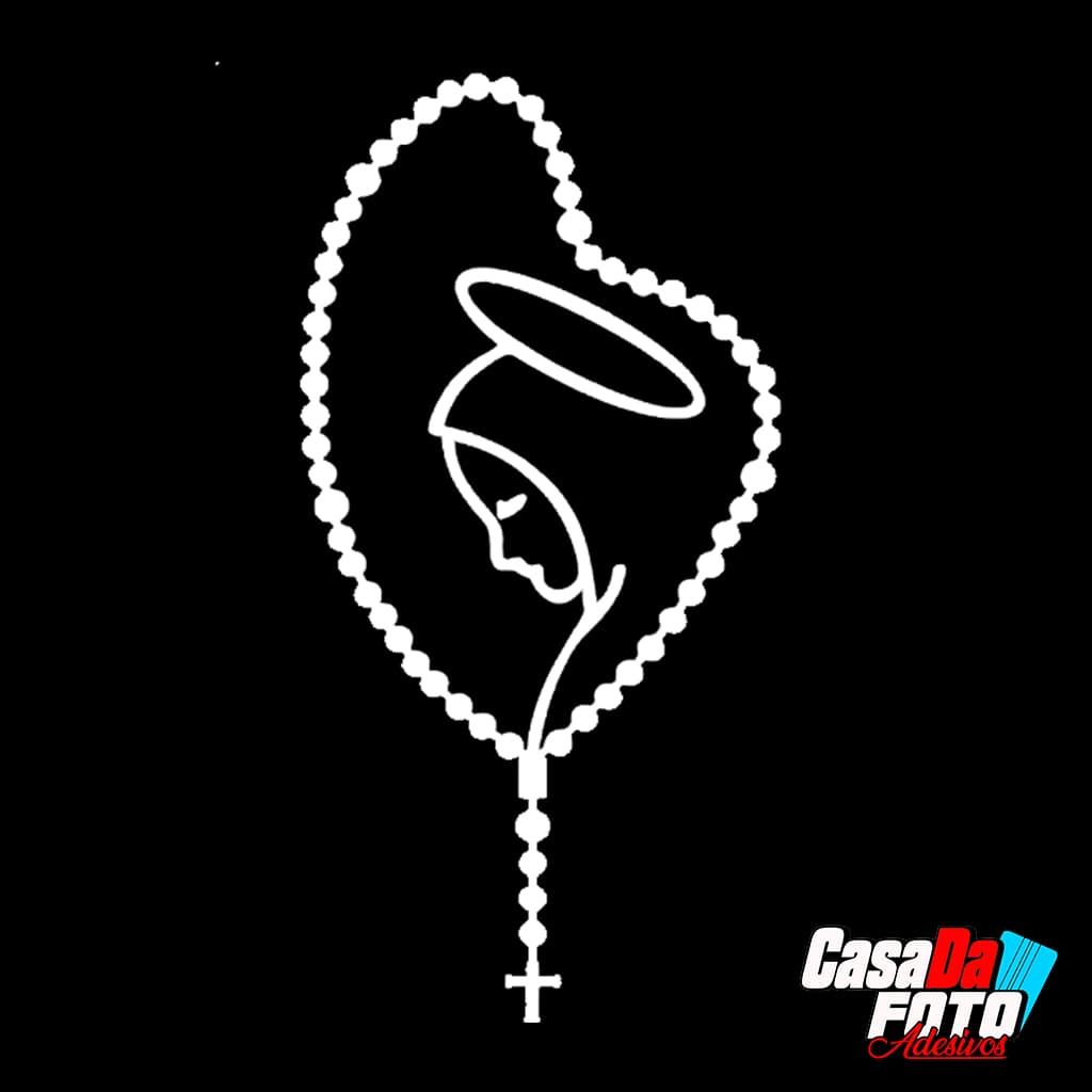 adesivo terço nossa senhora para moto carro caminhão capacete paralama feito em vinil automotivo
