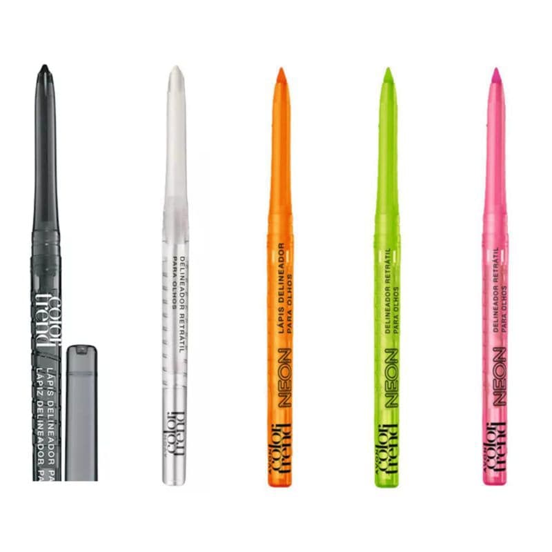 1 Delineador Retrátil Color Trend 350 mg Avon - Preto ou Branco ou Laranja ou Verde ou Pink Neon