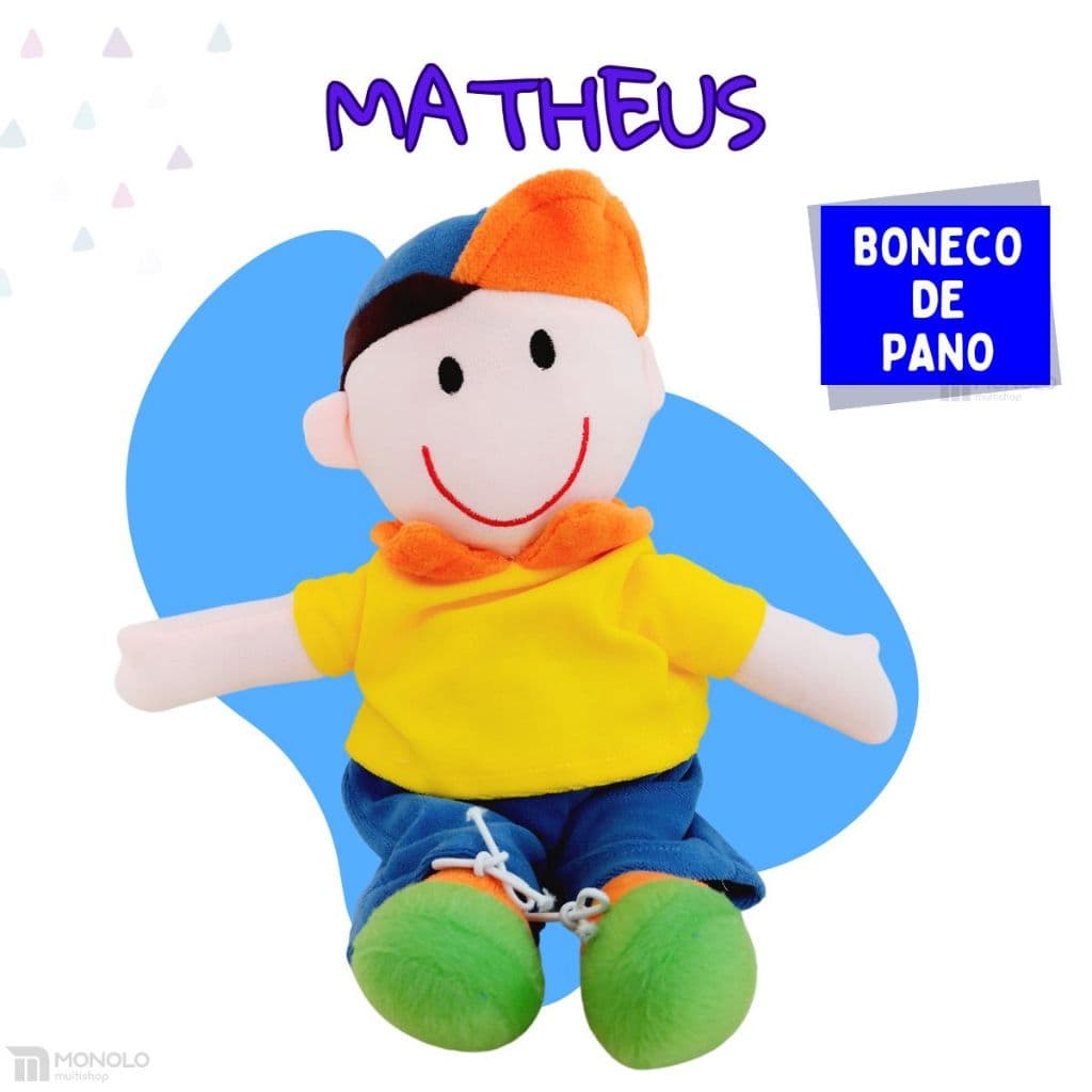 Boneco Pelúcia Pano Naninha Menino Presente  Bebê Criança Plush Antialérgico Brinquedo Macio Lavável