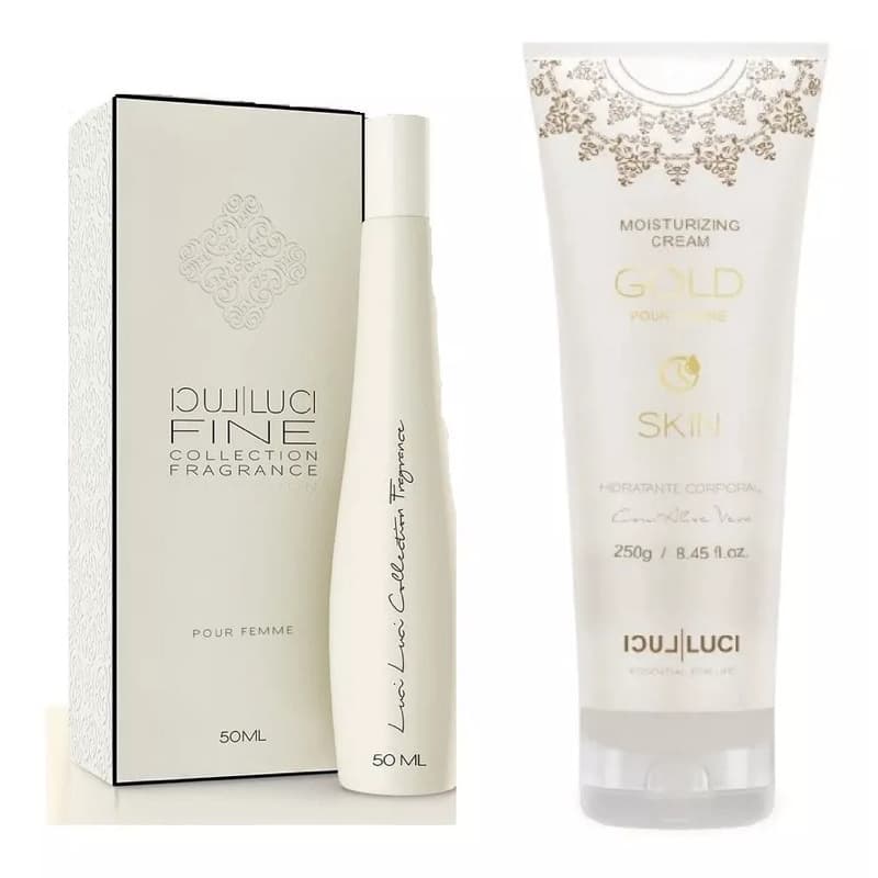 Kit Perfume Luci Luci Fine F39 F42 F44 F49 M19 M52 (50ml) + Hidratante F39 F42 F44 F49 M19 M52 250g