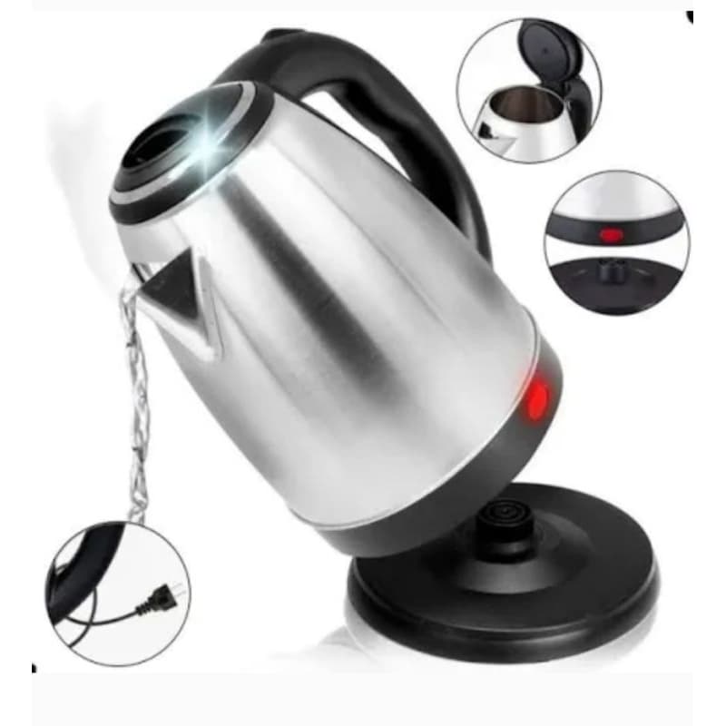Chaleira Leiteira Elétrica 1,8 Litros Jarra Garrafa Bule Inox 220V Desligamento Automático