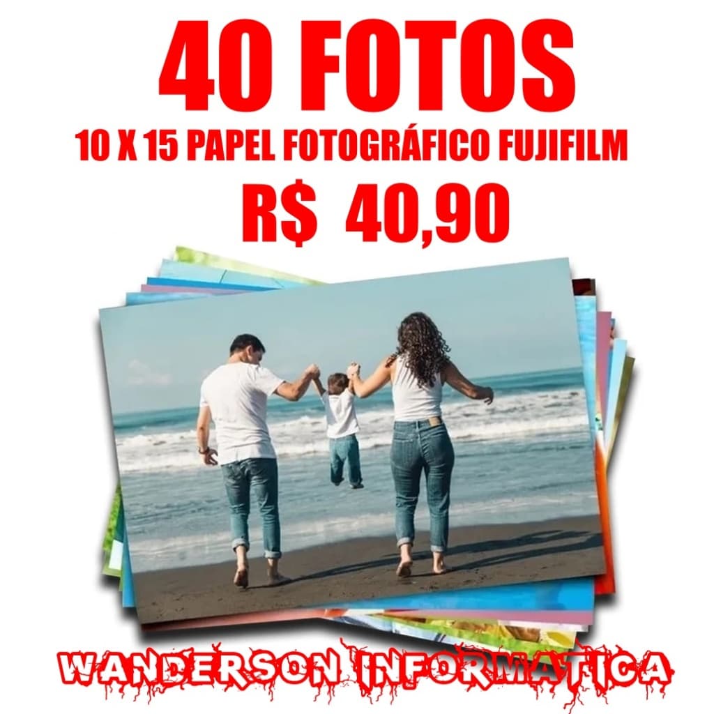 Revelação de fotos 10x15 - 40 fotos reveladas no papel fotográfico