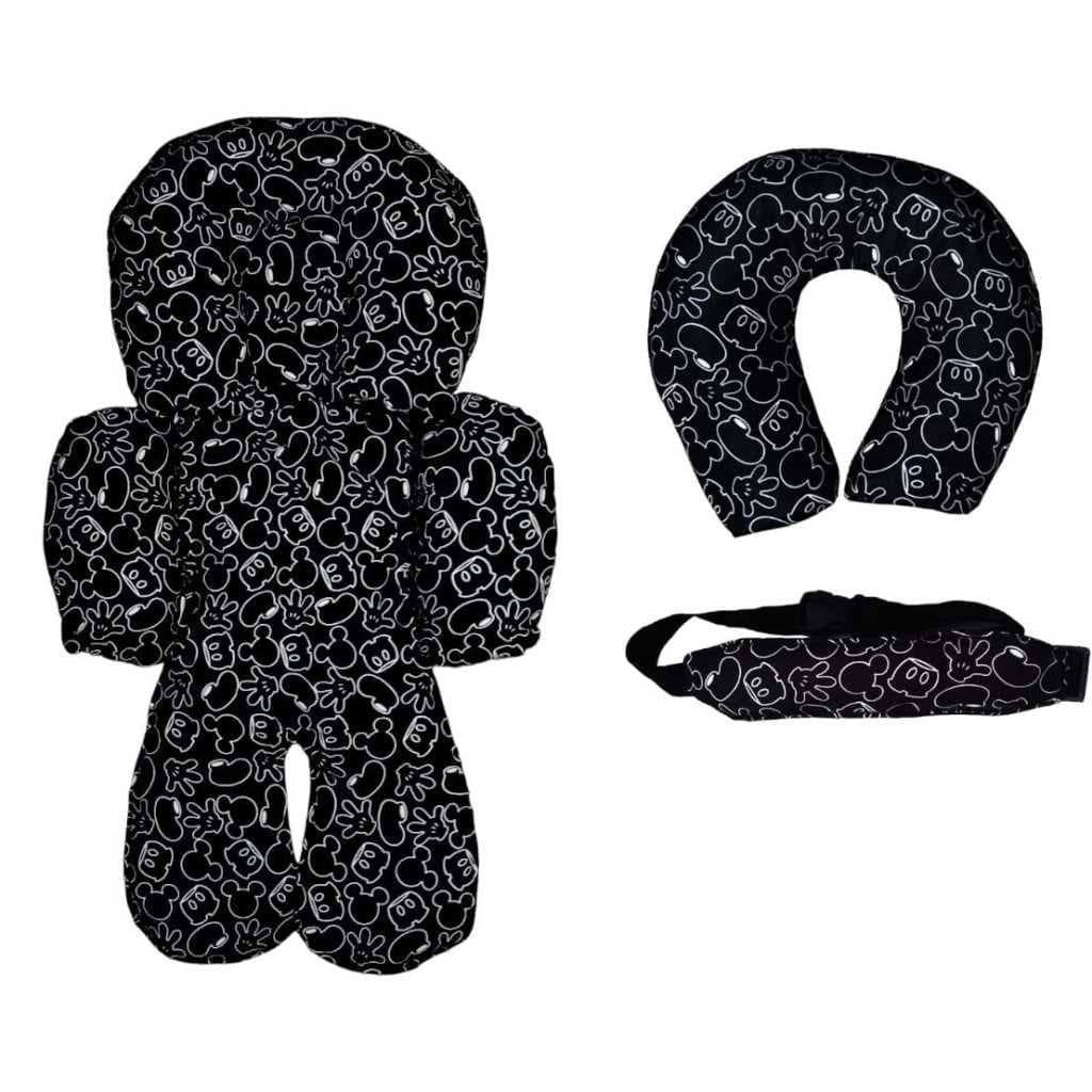 Kit 3 em 1 Almofada de Bebe Conforto + Almofada de Pescoço + Faixinha Soneca