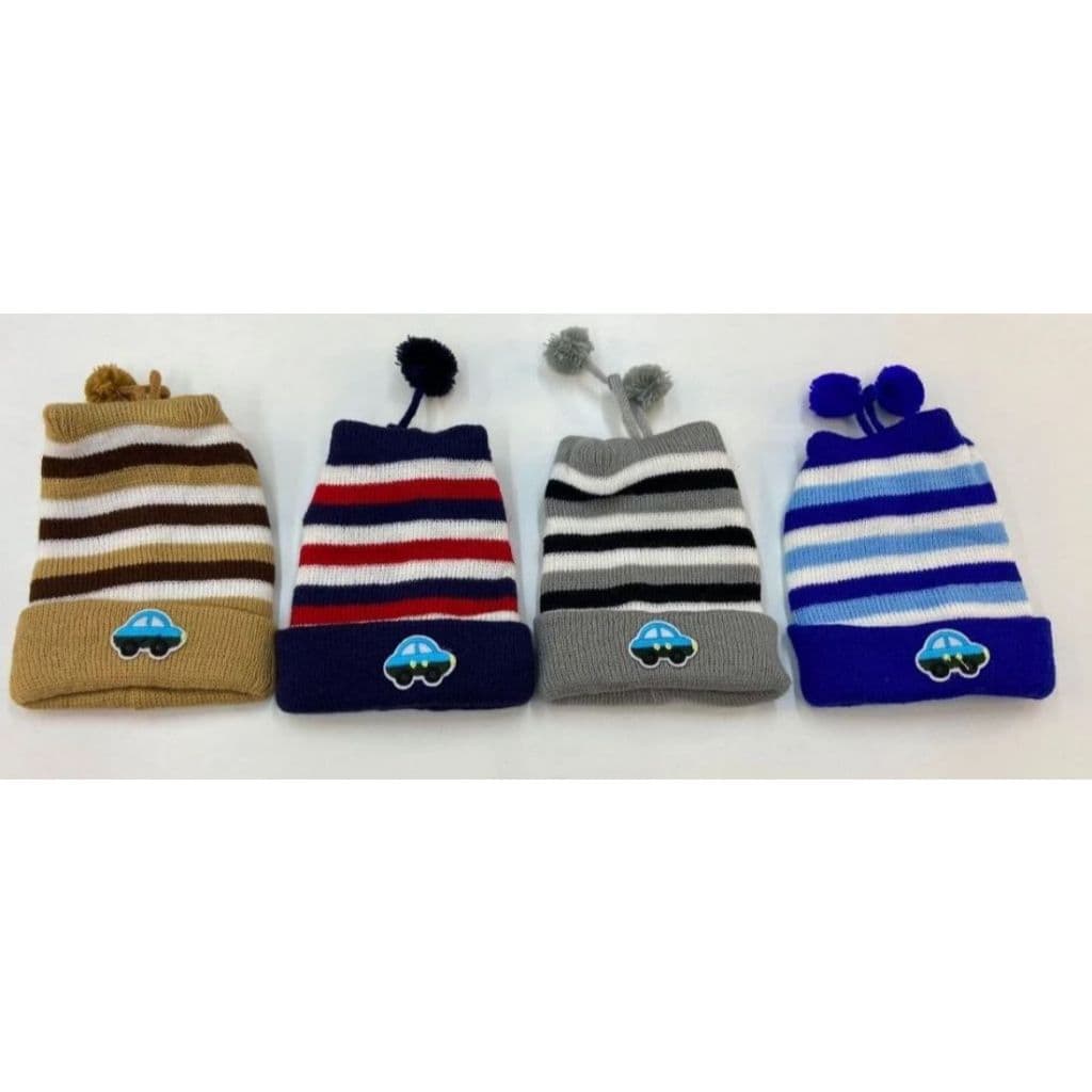 Touca de frio Recém Nascido de Lã Infantil Com Pompom