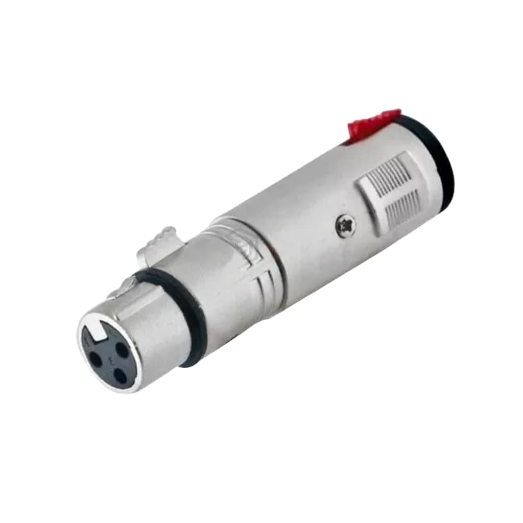 Adaptador Xlr Fêmea Para P10 Estéreo Fêmea Com Trava