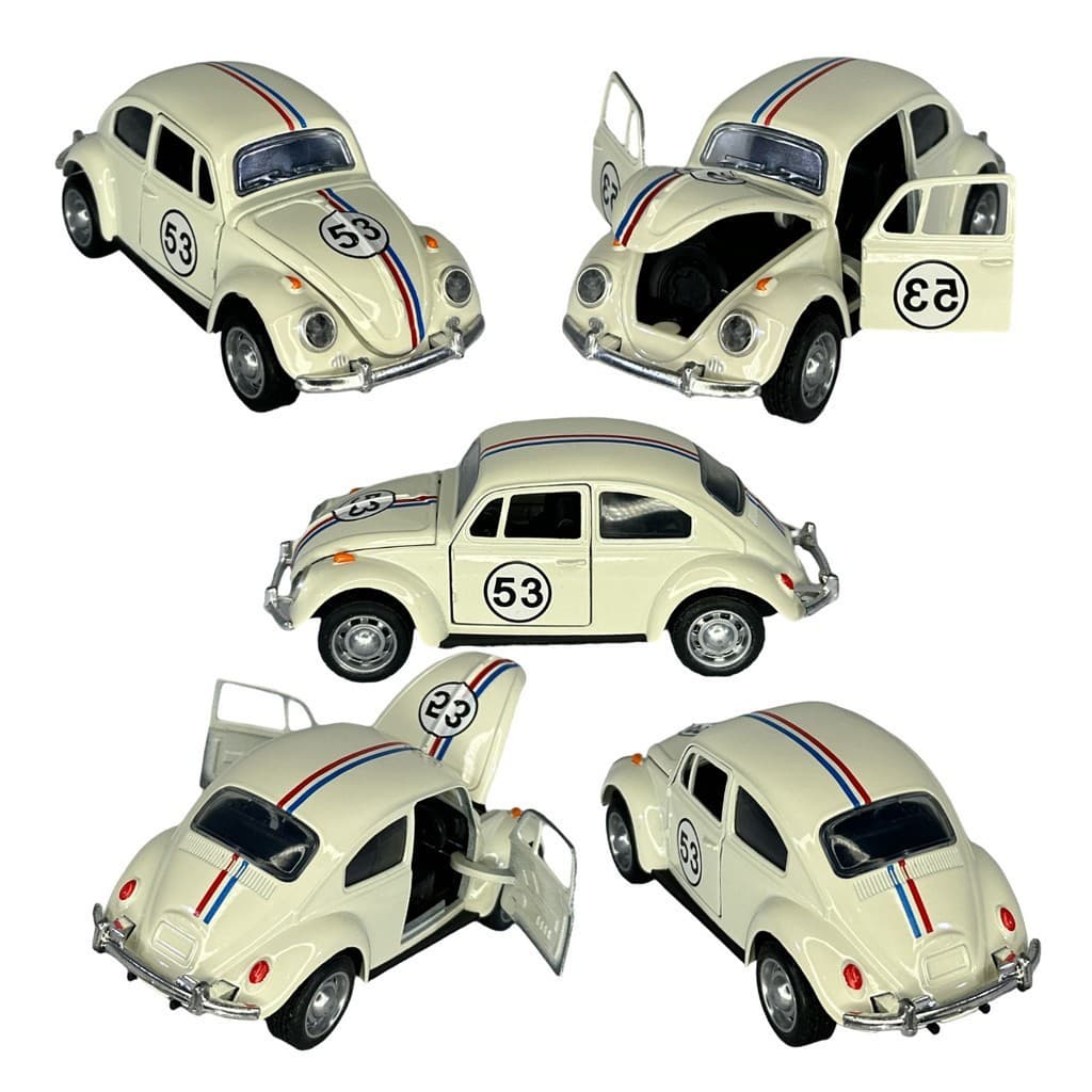 Miniatura Fusca Herbie 53 Edição Premium Colecionador Abrem Portas e Capô