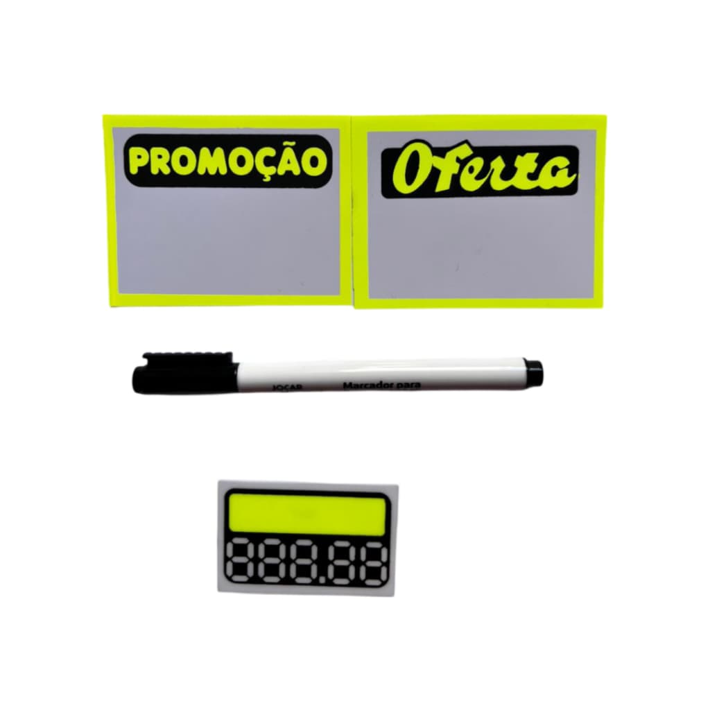 Kit Promocional: Etiquetas de Precificação com Plaquinhas de Promoção e Oferta