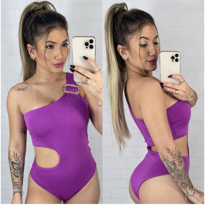 Body maio feminino Forrado com bojo e recortes na lateral vazado nula manga