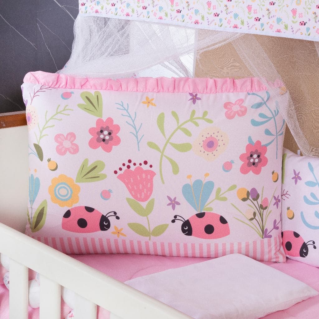 Kit Berço Americano 13 pcs para Bebê Menina Flores