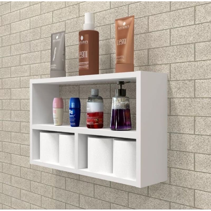 Nicho multi uso banheiro/papel higiênico branco