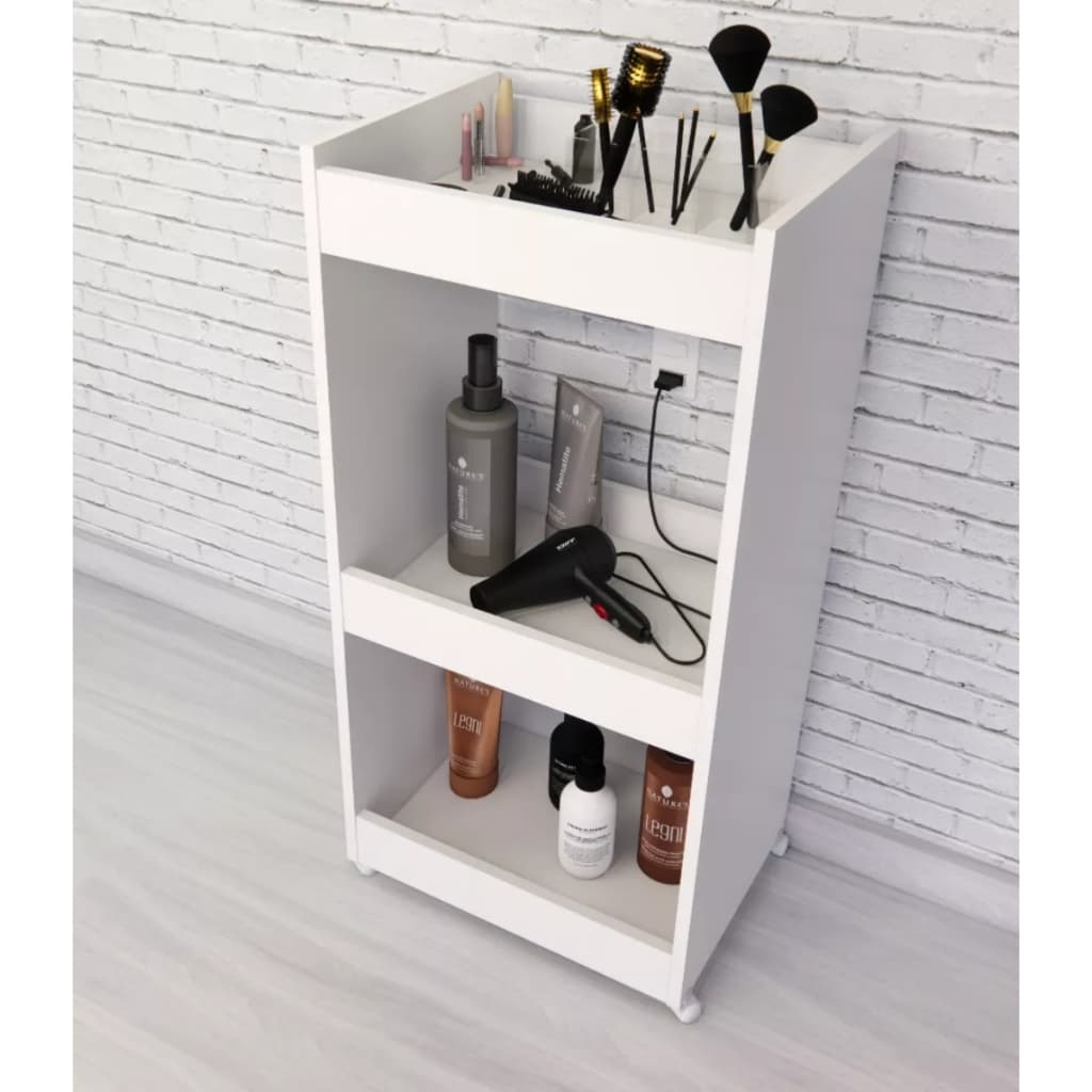 Carrinho Auxiliar Suporte Para Esmaltes Manicure Pedicure Preto/Branco