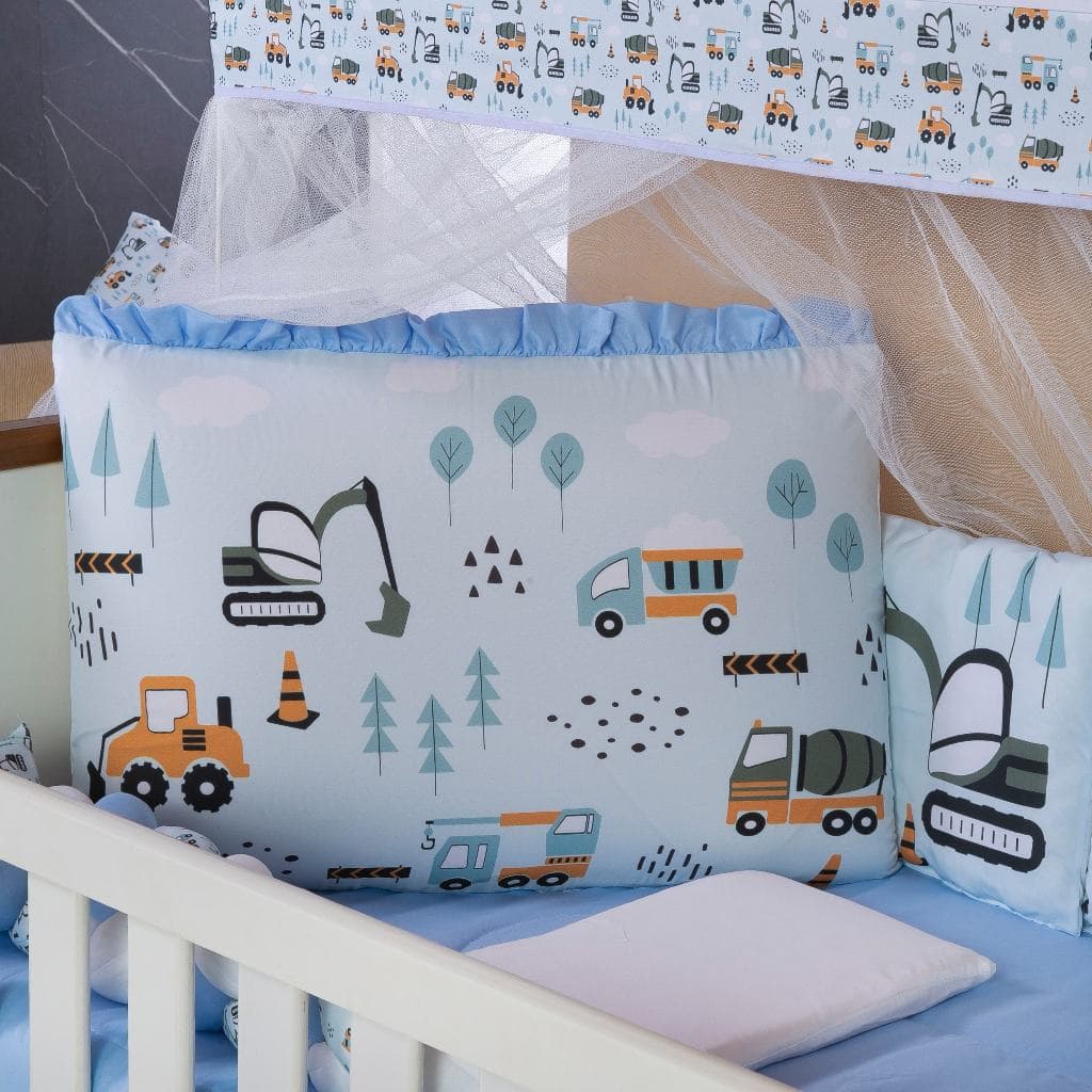 Kit Berço Americano 13 pcs para Bebê Menino Transportes