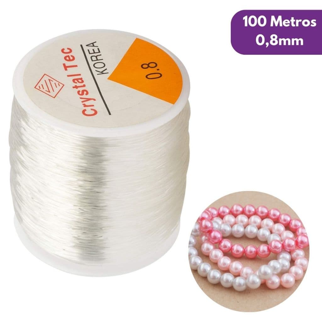 Fio De Silicone Flexível Resistente De 0.8mm 100m Para Pulseira, Colar, Artesanato