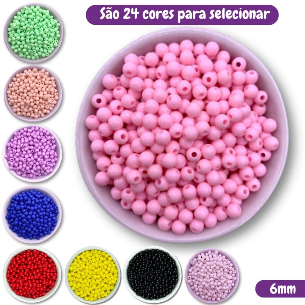 Apx 900 Pçs Miçanga Bola Leitosa 6mm 100g Pérola Artesanato
