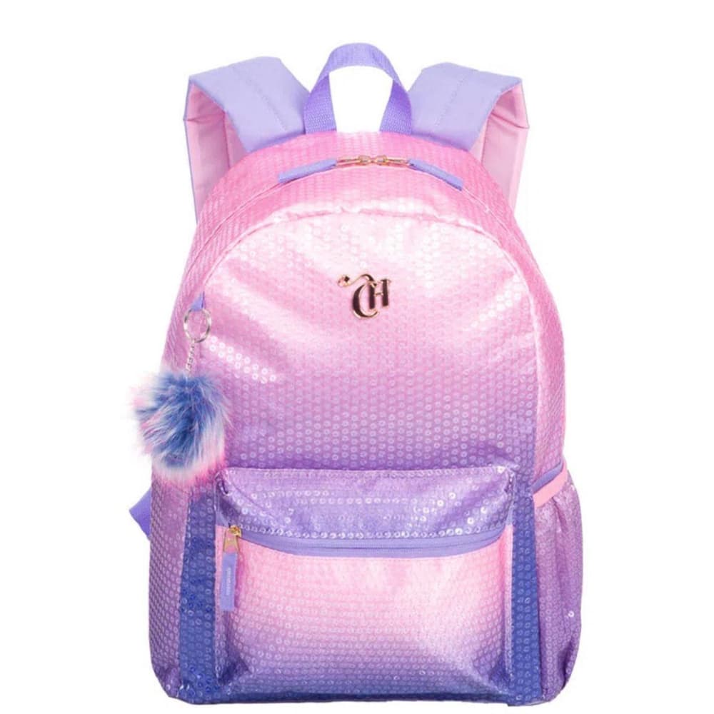 Mochila Grande Capricho Paetê - Rosa Lilás