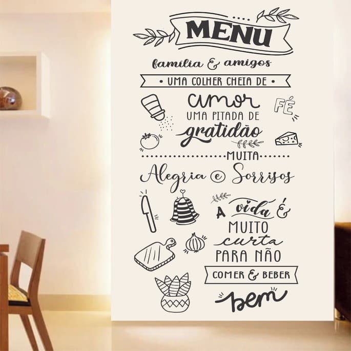 Papel de parede sem fundo Adesivo De Parede Menu Cozinha M93