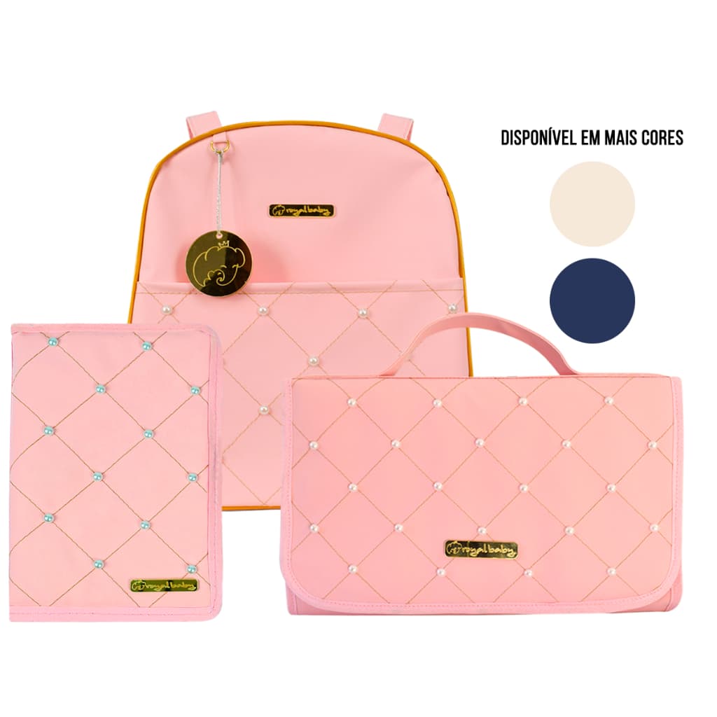 Kit Acessórios de Maternidade Mochila Multifuncional Trocador Portátil com Alça Porta Documentos Caderneta de Vacina