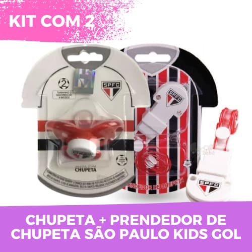 Chupeta e Prendedor São Paulo - Tamanho 2 +6 Meses