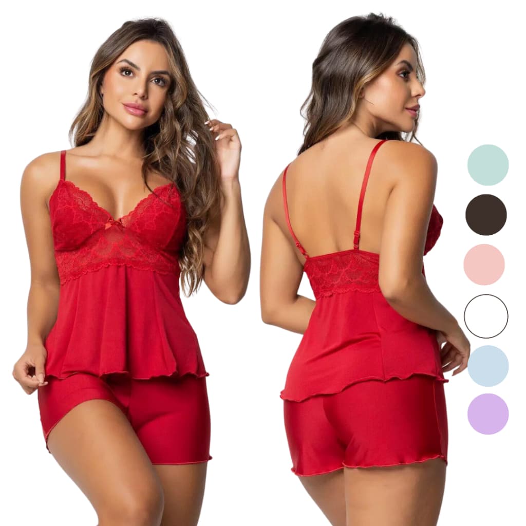 Pijama Feminino Baby Dool Langerie Feminino Baby Dool Feminino Roupa de Dormir Feminina